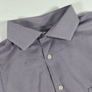 JoS A Banks Reserve Mens Shirt Size 19-37 Purple White Long Sleeve Tailored Fit